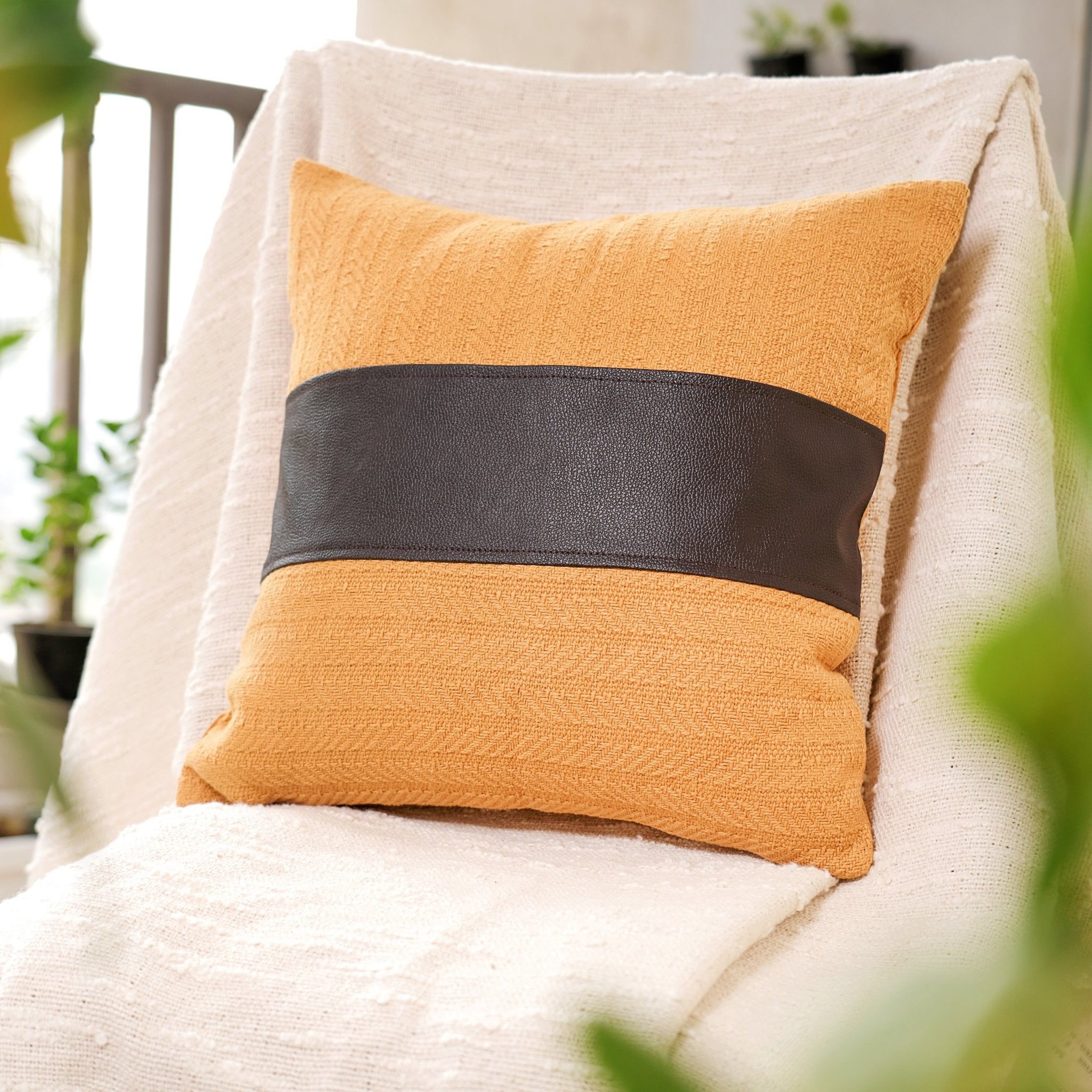 Urban Edge Cushion Covers Dandelion, Pack of 2, 16" x 16" - Coral Slub -